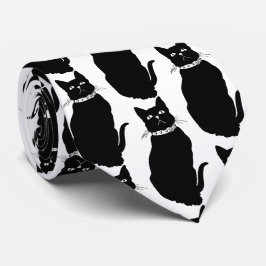 Gravata Saco de Tote Preto de Gato Vintage