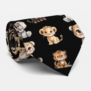 Gravata Safari Leão Elefante Tigre Fofa Kawaii