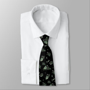 GRAVATA SAGE BLACK BOTANICAL EUCALYPTUS WHITE TIE