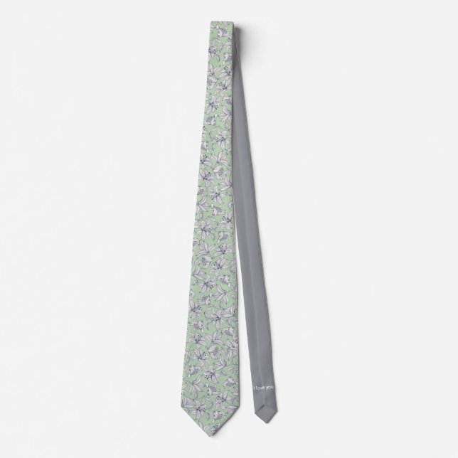 Gravata Sage Floral Nome Personalizado (Frente)