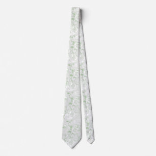 Gravata Sage Green and White Marbled Abstract