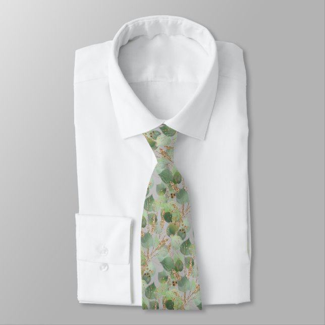 GRAVATA SAGE GREEN CINZA BOTÂNICA MENS TIE (Amarrado)