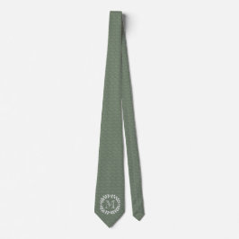 Gravata Sage Green Monogram Elegant Modern Foliage Wreath