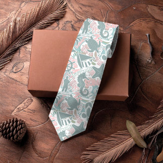 Gravata Sage náutica de colagem de praia ID840