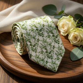 Gravata Sage Verde Toile Floral