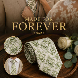 Gravata Sage Verde Toile Floral