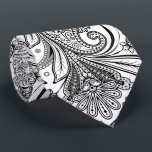 Gravata Sala Preta Elegante Em Fundo Branco<br><div class="desc">Elegante preto vintage floral paisley padrão uniforme sobre cor branca de fundo que você pode mudar.</div>