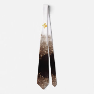 Gravata Salão de cabeleireiro dourado e preto