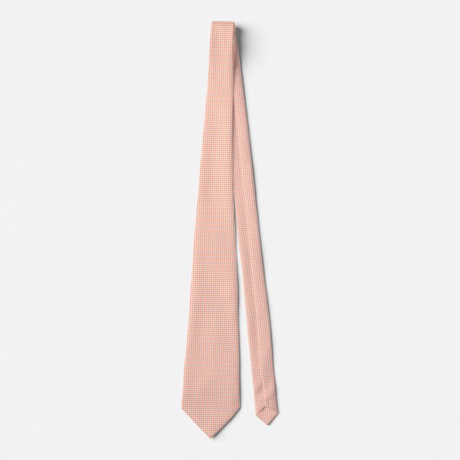 Gravata Salmão Rosa Gingham Tie (Frente)