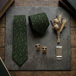 Gravata Samambaia de Ouro em Ivy Botânico Verde Caçador