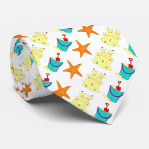 Gravata Sandcastle Pail Sand Starfish Tie