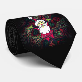 Gravata Santa Claus Feliz Natal Verde Negro