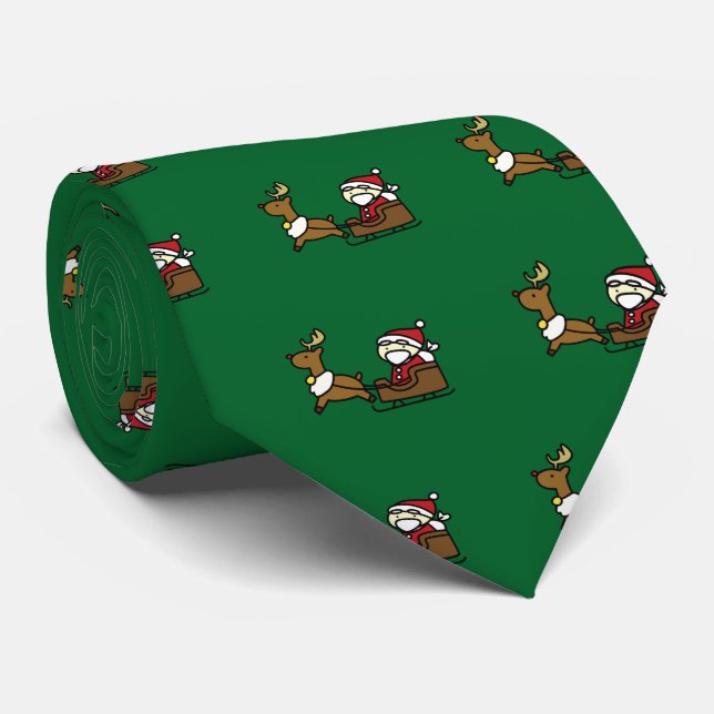 Gravata santa claus & reindeer (Rolled)