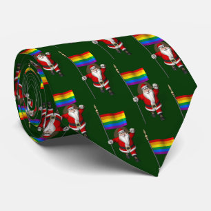 Gravata Santa Claus With Rainbow Flag