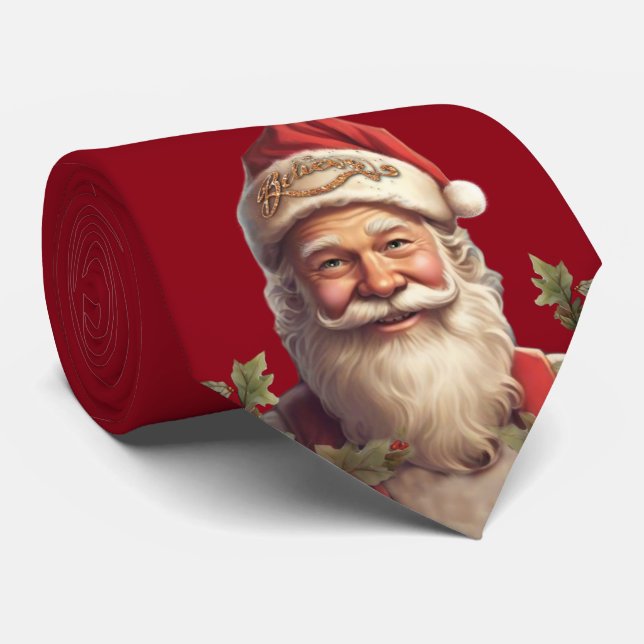 Gravata Santo do Papai Noel Nicholas Christmas red (Rolled)