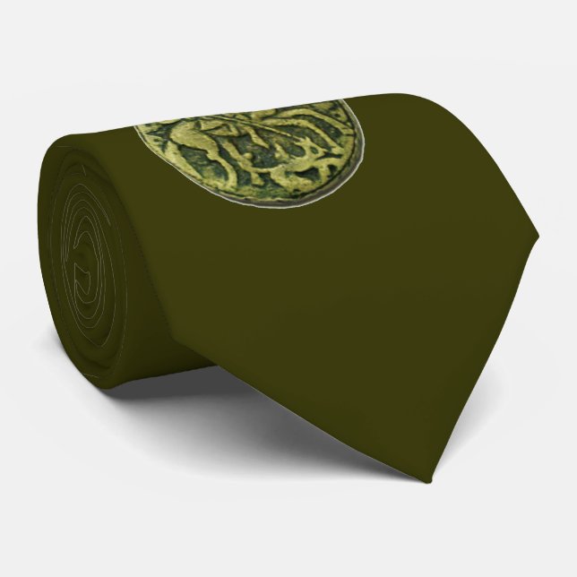 Gravata SANTO GEORGE E DRAGON MEDALLION, verde (Rolled)