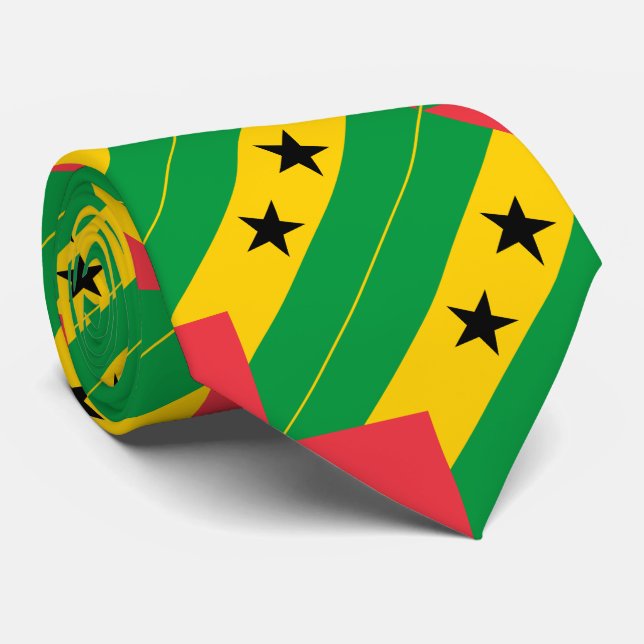 Gravata Sao Tome and Principe Flag (Rolled)
