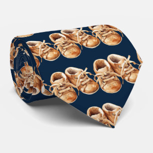Gravata Sapatinhos de Bebê Azul Marinho Marrom Roupas de R