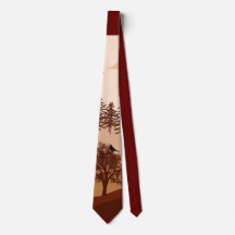Savannah Nature Landscape Sunset Art Tie