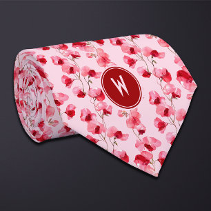 Gravata Scarlet Sweet Peas Floral
