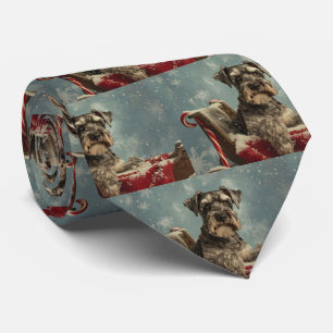 Gravata Schnauzer Cachorro Natal Festivo