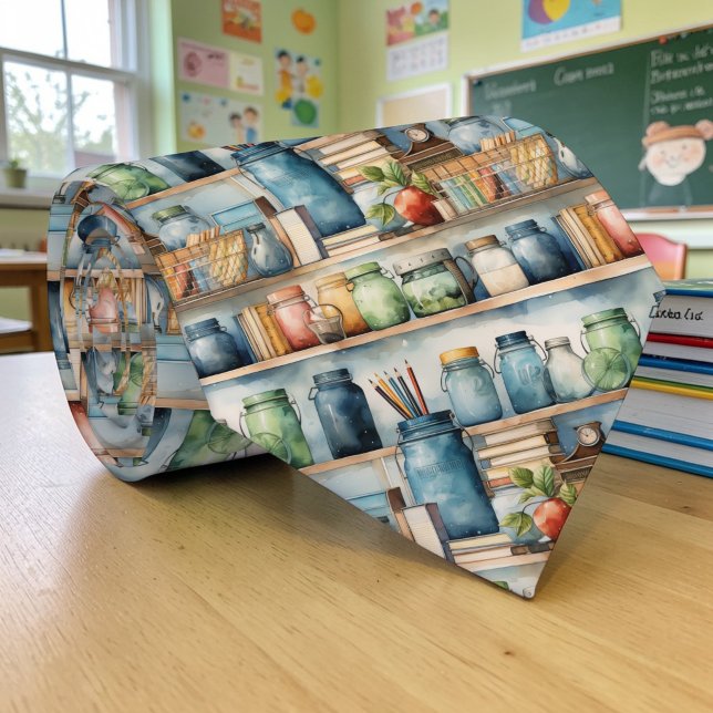 Gravata School Art Teacher Pattern Necktie Tie (Criador carregado)