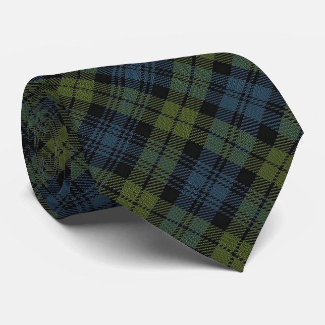 Gravata Scottish Campbell C Monograma Tartan (Rolled)