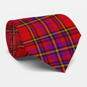 Gravata Scottish Tartan Check Tie Red Roxo