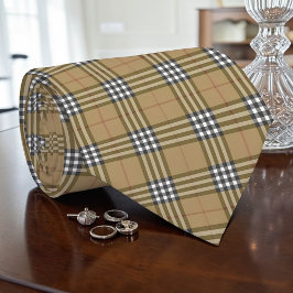 Gravata Scottish Tartan Tan Custom Necktie