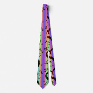 Gravata Scribble Love Xoxo Heart Stripe