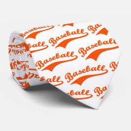 Gravata Script De Baseball Em Laranja