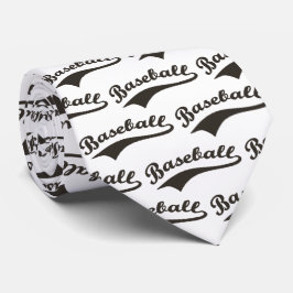 Gravata Script De Baseball Em Preto