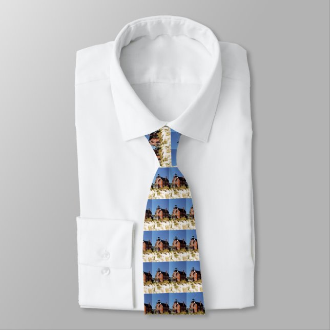 Gravata Sea Girt Lighthouse, New Jersey Mens Tie (Amarrado)