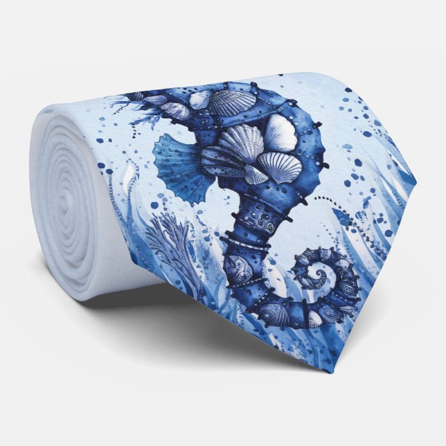 Gravata Seashells Seahorse (Rolled)