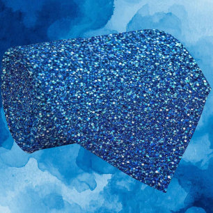 Gravata Seda Falsa com Purpurina Azul   Luxo Cavalheiro