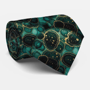 Gravata Seda Falsa Formal Cavalheiro de Mármore Teal + D