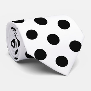 Gravata Sedas de Corrida Preto e Branco Bolinhas Derby