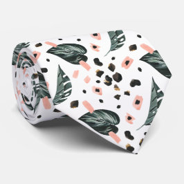 Gravata Selva tropical| Monograma de Leopardo Rosa
