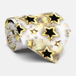 Gravata Sem costura leve com estrelas douradas