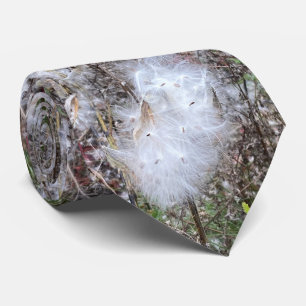 Gravata Sementes de Milkweed e Seda