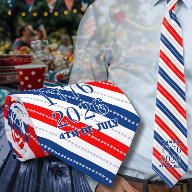 Gravata Semiquincentennial Stars & Stripes 250th 1776 2026 (Criador carregado)