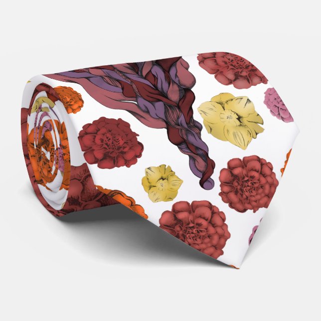 Gravata Senhora Barbuda Ilustrada (Rolled)