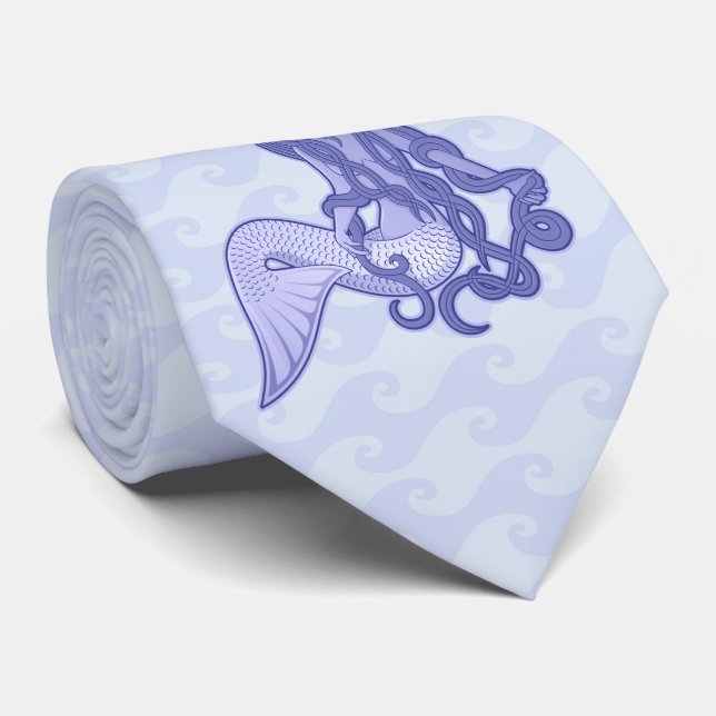 Gravata Sentado - Sereia Azul (Rolled)