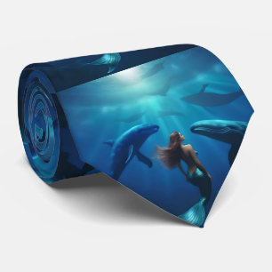 Gravata Sereia Bonita Nando Com Baleias Jubarte,