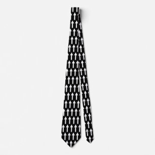 Gravata Setas brancas - Preto