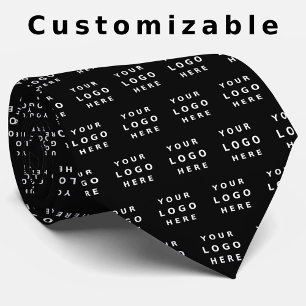 Gravata Seu Logotipo Empresarial Simples Minimalista Preto