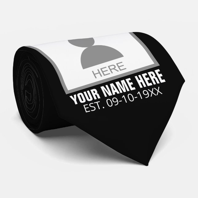 Gravata Seu nome e idade da foto aqui (Rolled)