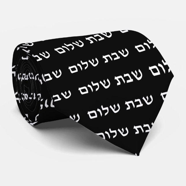 Gravata Shabbat Shalom Hebraw Judeu Shabbos (Rolled)