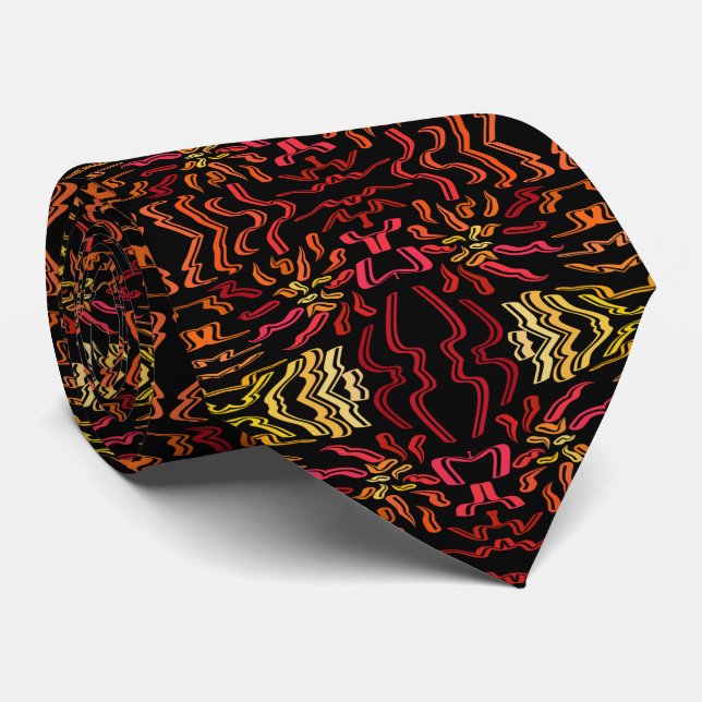 Gravata Shades Of Orange Red Yellow Ribbon Design Art (Rolled)