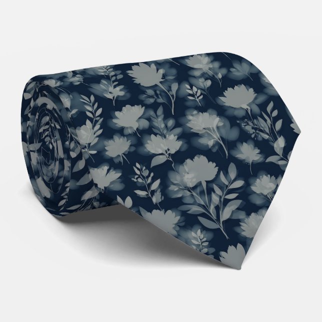 Gravata Shadow Floral Silhouette Pattern (Rolled)